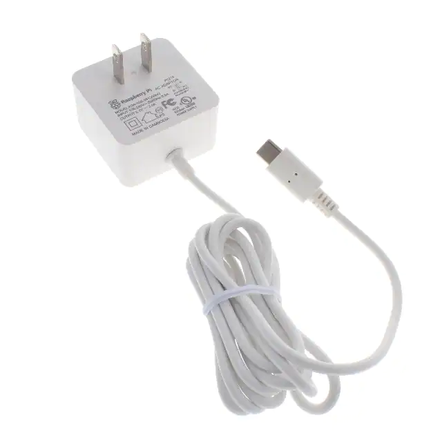 RPI USB-C POWER SUPPLY WHITE US Raspberry Pi